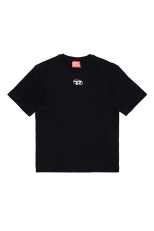 black cotton tshirt DIESEL KIDS | J0202200YI9K900